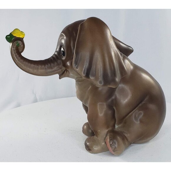 Josef Originals Large Elephant Sitting with Flower Figurine - Picture 4 of 8
